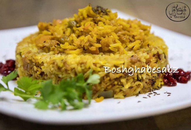 Polo-Kermani پلو-کرمانی-ناهار-گیاهی-وگان-گیاخواری