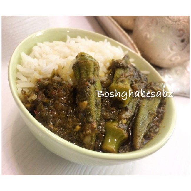 قلیه-بامیه-گیاهی-وگان-وگن-okra